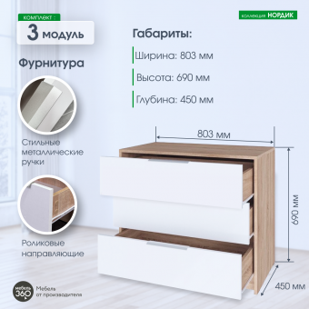 Спальный гарнитур Нордик Дуб сонома/ Белая Аляска купить