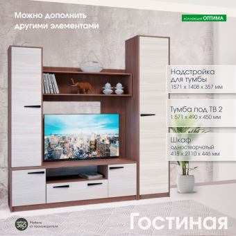 Шкаф одностворчатый исп.2 Оптима Шимо темный/ Шимо светлый купить