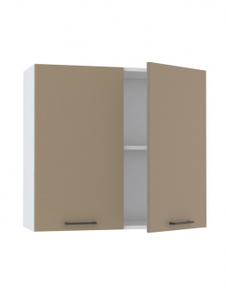 Шкаф навесной 80см с двумя дверцами Латте В800 Белый/ Латте софт купить