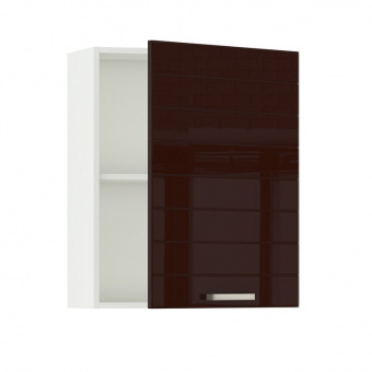 Шкаф навесной 60см с одной дверцей Лайн В600-1 Белый/ Шоколад глянец купить
