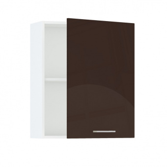 Шкаф навесной 60см с одной дверцей Джаз В600-1 Белый/ Шоколад глянец купить