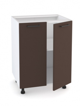 Шкаф - стол 60см с двумя дверцами Латте Н600 Белый/ Коричневый софт купить