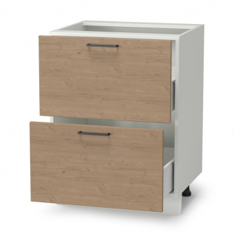 Шкаф - стол 60см с двумя ящиками Латте Н600-2Я Белый/ Дуб ирландский натуральный купить