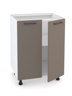 Шкаф - стол 60см с двумя дверцами Латте Н600 Белый/ Серый Софт купить