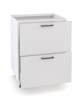 Шкаф - стол 60см с двумя ящиками Латте Н600-2Я Белый/ Белый Софт купить