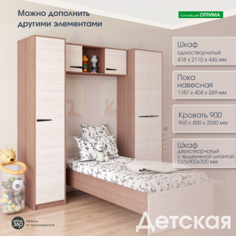 Шкаф одностворчатый исп.2 Оптима Шимо темный/ Шимо светлый купить